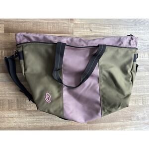 Timbuk2 Large Cargo Tote in Dark Brown and Rose Pink with Adjustable Strap